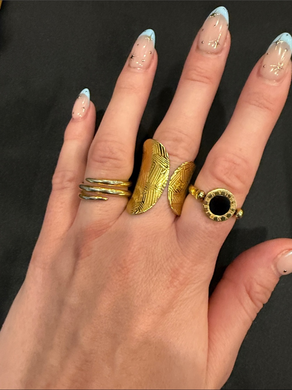 Gold Toned Ring Set of 3